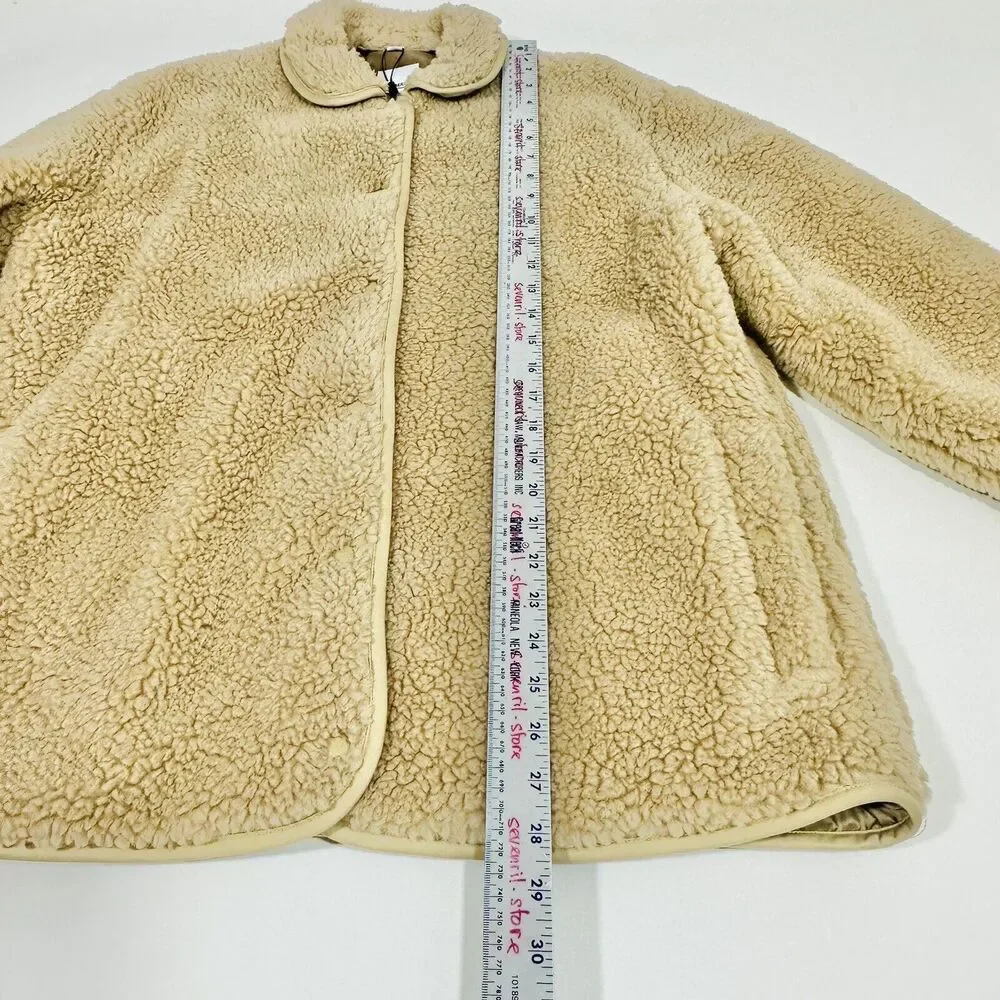Burberry Kettlewell Size 8 Wool Cashmere Honey Teddy Fleece Jacket NWT $1,790
